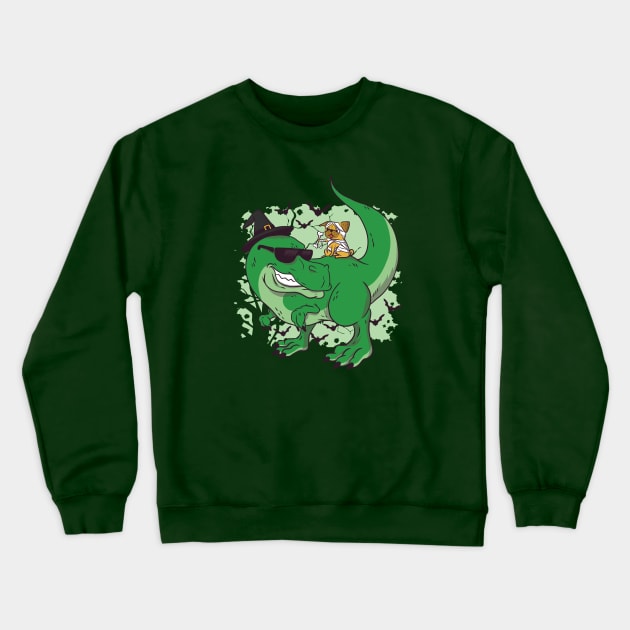 T-Rex and Pug, Trick or Treat Best Friends Crewneck Sweatshirt by SLAG_Creative